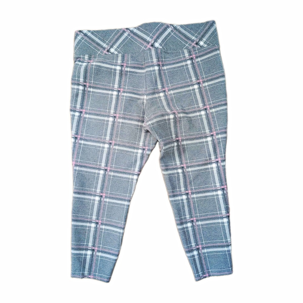 Torrid Pixie Pants Women's 1 Gray Pink Plaid Stretch Skinny Ankle Pants